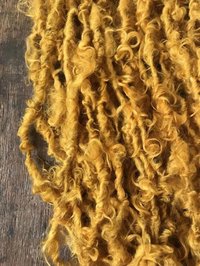 Honey Mustard Lincoln wool locks yarn, 20 yards