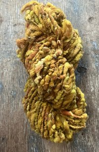 Maize - 50 yards nubbly handspun southdown wool art yarn