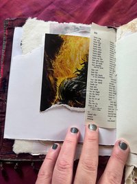 Owls, stars, satin and beaded fringe handmade flexible art journal. Upcycled, luxurious, one of a kind.