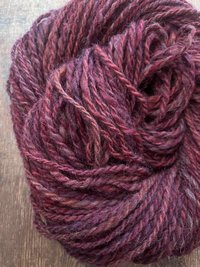 Raspberry Fool - 50 yards light bulky handspun yarn
