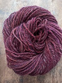 Raspberry Fool - 50 yards light bulky handspun yarn