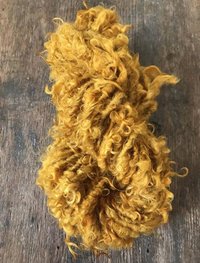 Honey Mustard Lincoln wool locks yarn, 20 yards