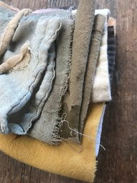 Naturally dyed scrappy fabric bundle