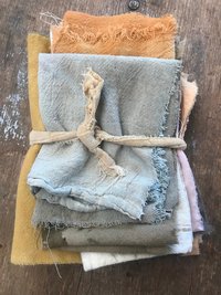 Naturally dyed scrappy fabric bundle
