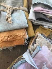 Naturally dyed scrappy fabric bundle