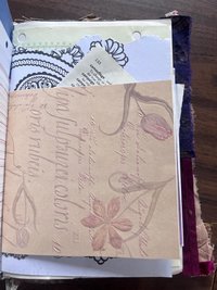 Burgundy velvet lush textured lace satin handmade expandable upcycled sewn art journal