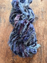 Ferris Wheel - nubbly Southdown wool art yarn, purples and blues