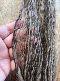 Two-tone brown Shetland handspun yarn, 50 yards