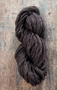 Dark brown Falkland wool, handspun bulky weight. Soft and squishy