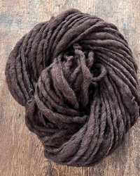 Dark brown Falkland wool, handspun bulky weight. Soft and squishy