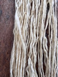 Buttery cream white handspun undyed yarn, 50 yards