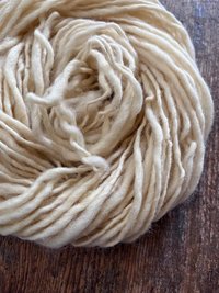 Buttery cream white handspun undyed yarn, 50 yards