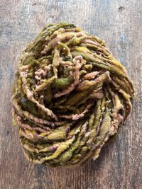 Hellebore, handspun nubbly squishy chunky handspun Southdown wool art yarn