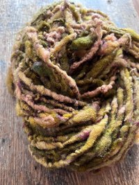 Hellebore, handspun nubbly squishy chunky handspun Southdown wool art yarn