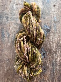 Hellebore, handspun nubbly squishy chunky handspun Southdown wool art yarn