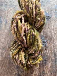 Hellebore, handspun nubbly squishy chunky handspun Southdown wool art yarn