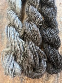 Naturally colored ombré wool yarn set, 150 yards light bulky weight handspun