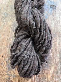 Dark brown Shetland handspun wool yarn, 50 yards