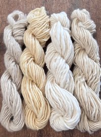 Shades of white handspun yarn set