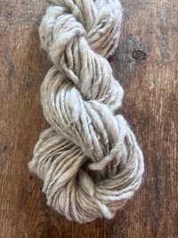 Softly silver 50/50 wool/cotton handspun bulky art yarn