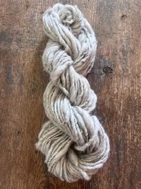 Softly silver 50/50 wool/cotton handspun bulky art yarn