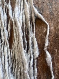 Softly silver 50/50 wool/cotton handspun bulky art yarn