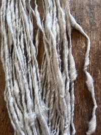 Softly silver 50/50 wool/cotton handspun bulky art yarn
