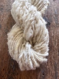 Handspun rustic white Merino art yarn, local wool, undyed