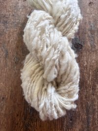 Handspun rustic white Merino art yarn, local wool, undyed