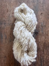 Handspun rustic white Merino art yarn, local wool, undyed