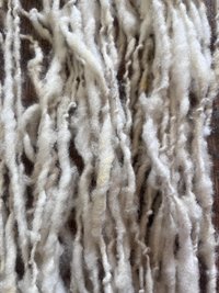 Handspun rustic white Merino art yarn, local wool, undyed