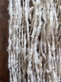 Handspun rustic white Merino art yarn, local wool, undyed