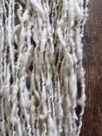 Handspun rustic white Merino art yarn, local wool, undyed