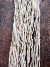 Buttery cream white handspun undyed yarn, 50 yards