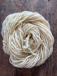 Buttery cream white handspun undyed yarn, 50 yards