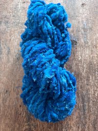 Cookie Monster Blue handspun squishy Southdown wool art yarn