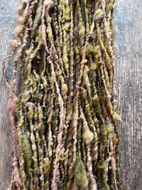 Hellebore, handspun nubbly squishy chunky handspun Southdown wool art yarn