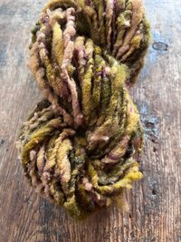 Hellebore, handspun nubbly squishy chunky handspun Southdown wool art yarn