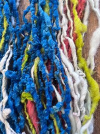Bravissima 60 yards wild bright textured handspun art yarn