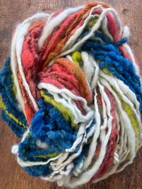 Bravissima 60 yards wild bright textured handspun art yarn