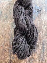Dark brown Shetland handspun wool yarn, 50 yards