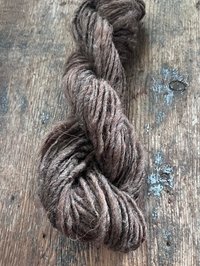 Medium brown handspun Shetland wool yarn, 50 yards