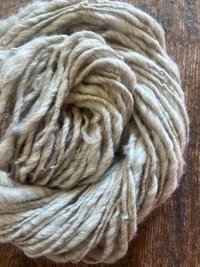 Softly silver 50/50 wool/cotton handspun bulky art yarn