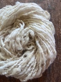 Handspun rustic white Merino art yarn, local wool, undyed
