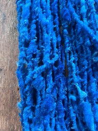 Cookie Monster Blue handspun squishy Southdown wool art yarn