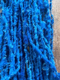 Cookie Monster Blue handspun squishy Southdown wool art yarn