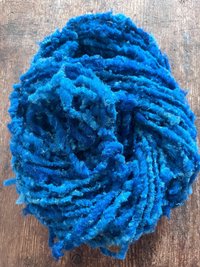 Cookie Monster Blue handspun squishy Southdown wool art yarn