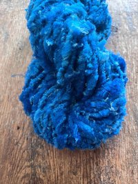 Cookie Monster Blue handspun squishy Southdown wool art yarn