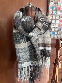 Natural colors handspun handwoven wool wrap, SCA, ren faire, undyed, rustic heirloom shawl