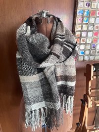 Natural colors handspun handwoven wool wrap, SCA, ren faire, undyed, rustic heirloom shawl